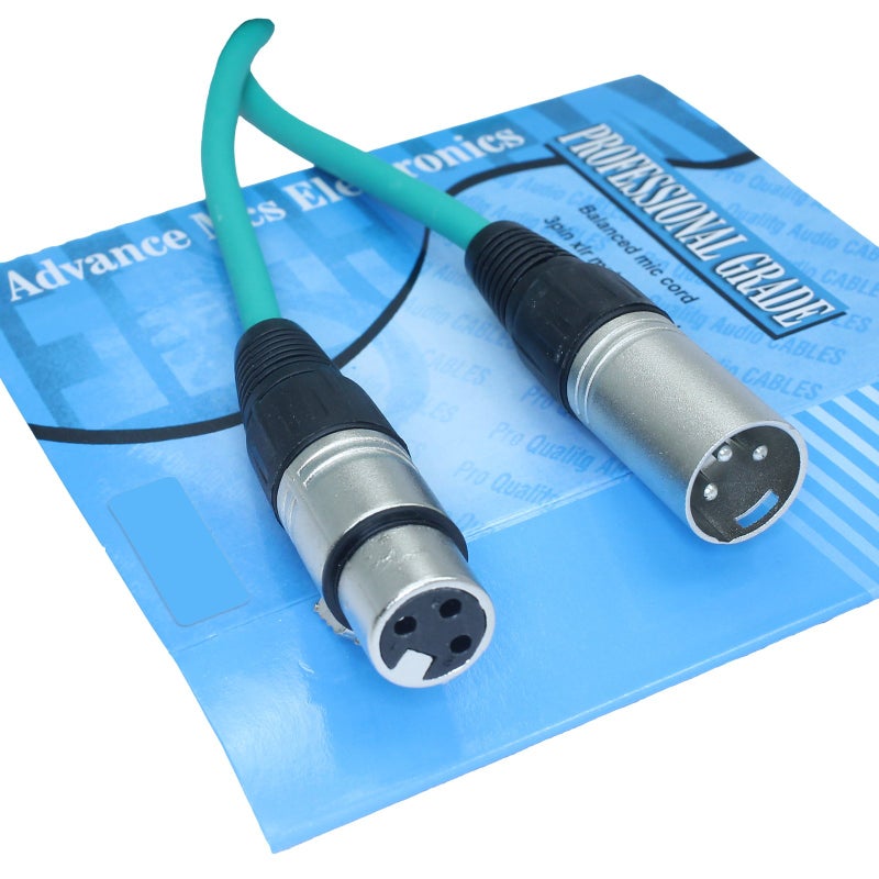 MCSPROAUDIO 20 Foot Male to Female XLR Microphone Cable (Green) - Image 2